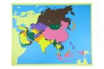 Moyo Montessori Moyo Montessori Puzzle - mapa Asie - bez rámečku