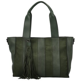 Trendy dámská koženková kabelka na rameno Marga, tmavě zelená