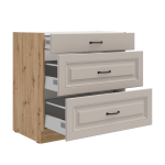 Spodní skříňka Stilo 80 D 3S BB - Premium Box Barva korpusu: Dub artisan, Barva dvířek: Dust Grey