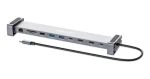 Manhattan Dokovací stanice 10-in-1 šedá / Dokovací stanice / USB-C / 2x HDMI 4K 60Hz / PD 100W / USB-A 3.2 Gen1 (190398)