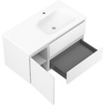 MEXEN/S - Rivel koupelnová skříňka 90 cm s umyvadlem Vela pravá, 2S, 1D, reliéf, bílá mat 91A23-09047-3-BBFFF01-W23P01