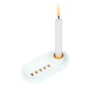 Räder Porcelánový svícen Gold Hearts, bílá barva, porcelán