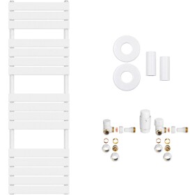 CERANO Koupelnový radiátorový set Claude - ústřední vytápění - boční připojení - 767W - bílá matná - 1600x500 mm