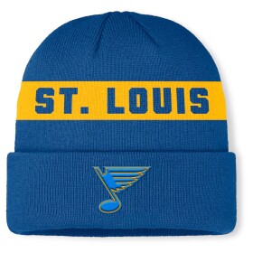 Fanatics Pánská zimní čepice St. Louis Blues NHL Authentic Pro A/Cap Cuffed Beanie modrá/žlutá