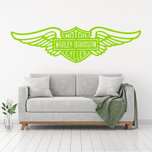 Samolepka Harley Davidson křídla Barva: zelená, Velikost: 100 x 28 cm
