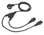 C-TECH napájecí kabel VDE černá / Rozdvojka Y / 220/230V / 1,8 m (CB-PWRC13-18-Y)