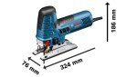 BOSCH GST 160 CE / Kmitací pilka / 800W / 3000 z-min / hloubka řezu 160 mm / výška zdvihu 26 mm (0601517000)