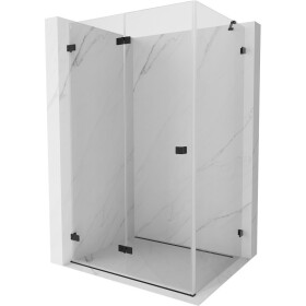 MEXEN/S - Lunar-F sprchový kout skládací dveře levá 95 x 90, transparent, černá 836-095-090-70-00-L