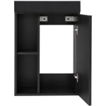 CERANO - Umyvadlová skříňka pro WC Sofia - černá matná + umyvadlo z litého mramoru Sofia - černá matná - 50x70x25 CER-278762