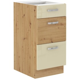 Spodní skříňka Artisan 40 D 3S BB Barva dvířek: Krémový lesk