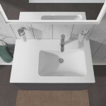 DURAVIT - ME by Starck Asymetrické umyvadlo 83x49 cm, 1 otvor pro baterii vpravo, s WonderGliss, bílá 23468300001