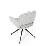 Židle jídelní, krémová látka, noha černý kov, otočný mechanismus 360°