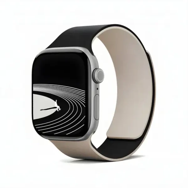 Moft Snap Duo bílo-černá / Řemínek / Silikonový / Pro Apple Watch 1-11/SE/Ultra / 42-49 mm (MD025-1-46-JTBKBHWT)