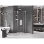 MEXEN/S - Velar L Duo sprchový kout, posuvné dveře 100 x 100, transparent, bílá 871-100-100-02-03-20