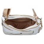 Trendy dámská semišová crossbody kabelka LB Gabriella, bílá