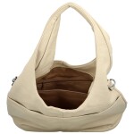 Módní dámská koženková kabelka na rameno Lucyna, krémová