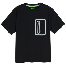 Tričko s krátkým rukávem a reflexními prvky- černé - 140 BLACK