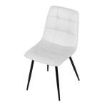 Jídelní židle, bílá, sametová látka, DCL-X7015 WT2