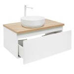 Koupelnová skříňka s krycí deskou SAT B-WAY 79x30x45 cm bílá lesk BWAY80WDOAKU2B BWAY80WDOAKU2B