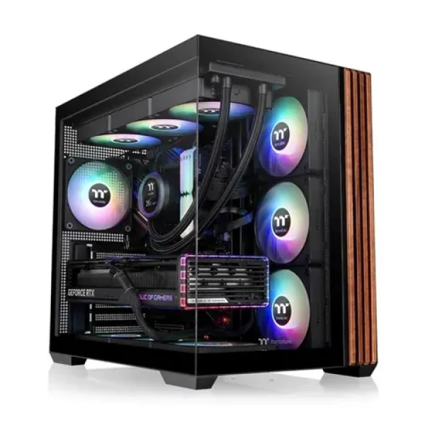 Thermaltake View 380 WS ARGB černá/dřevo / ATX / 2x USB-A 3.2 / 1x USB-C 3.2 Gen 2 / 4x 120mm ARGB / bez zdroje (CA-1Z2-00M1WN-WS)