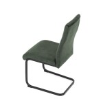 Židle jídelní, zelený samet, černá pohupová podnož