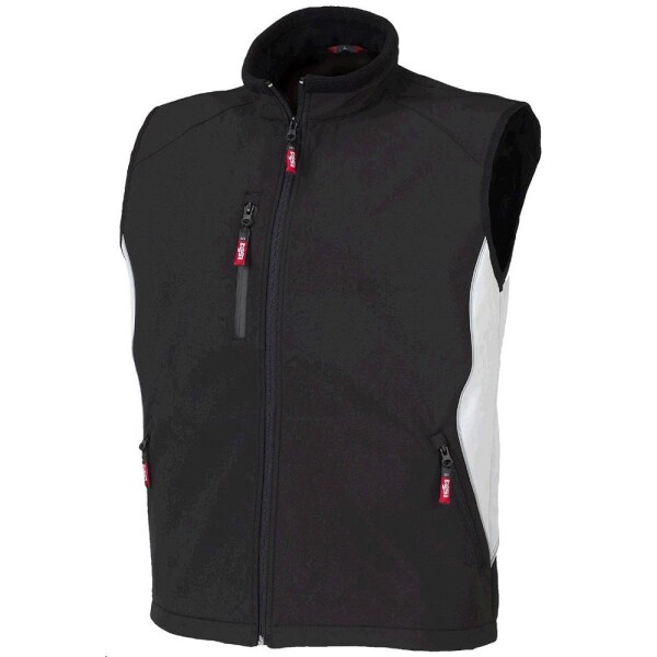 ISSA - Industrial Starter Vesta softshellová VEGA černá polyester/spandex, s jemným syntetickým flaušem 2XL černá
