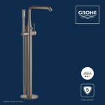 GROHE - Essence Vanová baterie do podlahy, kartáčovaný tmavý grafit 23491AL1