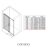 CERANO - Sprchový kout Lantono - levá - 8 mm - Soft-Close - chrom, mléčné sklo - 170x100 - posuvný CER-665410