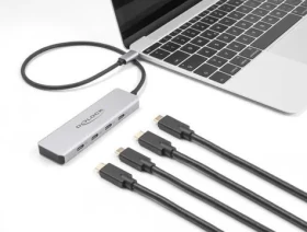 DeLock 64231 šedá / USB hub / USB-C / 4× USB-C / 10 Gbps (64231)