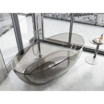 MEXEN - Pure bronze volně stojící vana transparentna 170 x 80, korek chrom 58071708018