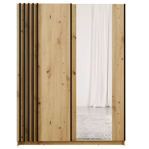 Šatní skříň Bayadero 10 III artisan/černá lamely