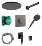 HANSGROHE - Raindance Alive S Sprchový set s termostatem pod omítku, průměr 30 cm, 3 proudy, kartáčovaný černý chrom 24630340