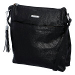 Zajímavá dámská koženková crossbody Kornel, černá