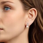 Stříbrné náušnice Selma - 9 mm perla, MOISSANITE + CERTIFIKÁT, Stříbrná Bílá certifikát GRA, hadřík na čištění stříbra, dárková krabička
