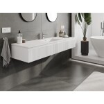 MEXEN/S - Rivel koupelnová skříňka 160 cm s umyvadlem Otis, 1 šuplík, reliéf , bílá mat 91A20-16023-1-BF01-W18M01