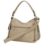 Trendy dámská koženková kabelka na rameno Magdalena, tmavě béžová