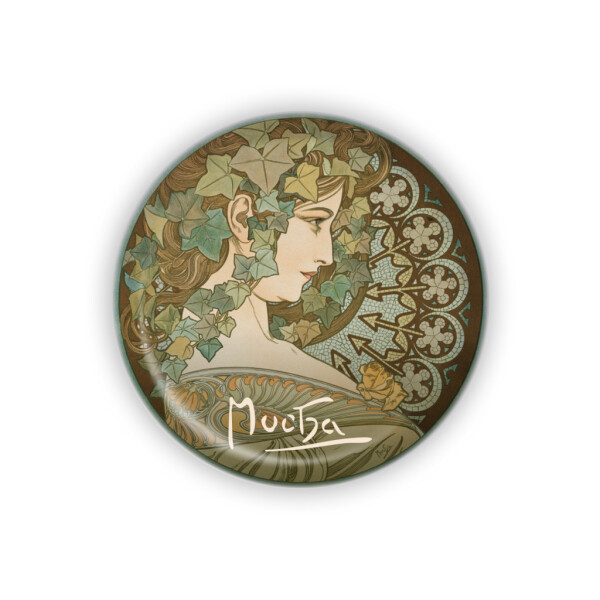 Kovový otvírák Alfons Mucha, 5,8 cm Ivy