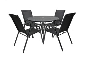 Rojaplast Zahradní křeslo XT1012C kovové - černá textilie