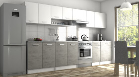 FRONTI Kuchyňská linka LUIZA II 320x260 - Bílá + beton