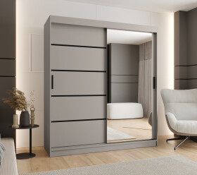 Šatní skříň Abi Rubino V2 Rozměry: 180 cm, Barva korpusu + barva dveří: Kašmír