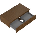 MEXEN/S - Rivel koupelnová skříňka pod umyvadlo 90 cm s deskou, 1 šuplík, reliéf , ořech 91A20-09023-1-BFC86