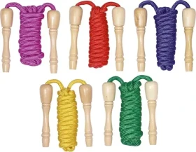 GOKI Švihadlo s lakovanými dřevěnými rukojeťmi se šroubem 240 cm 1 ks (mix) / od 4 let (GK105)