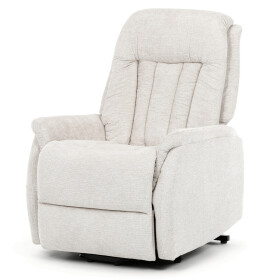 Polohovací křeslo, elektrické zabudované ovládání, béžová, látka, TV-Q8575 CRM2