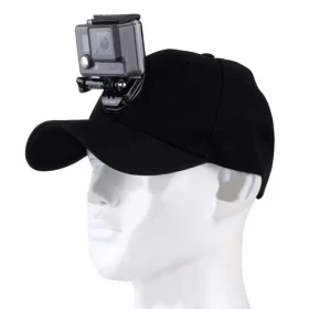 Puluz kšiltovka s držákem pro akční kamery černá / Kšiltovka / univerzální úchyt / GoPro, DJI, Insta360 (PU195)