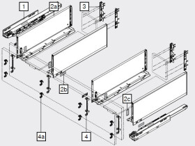 Blum K-BLUM Legrabox C Pure 650 mm/70 kg, Blumotion/TOB, Orion šedá, dřez :: vrut, dřez (390469)