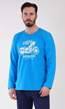 Pánské pyžamo dlouhé Vienetta Secret Motocykl