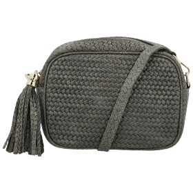 Módní dámská kožená crossbody kabelka Kalea, šedá