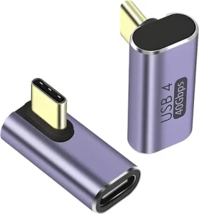 PremiumCord Adaptér USB-C 90° hliníkový / Redukce / USB-C / USB4.0 / 40 Gbps / 100 W (kur31-41)