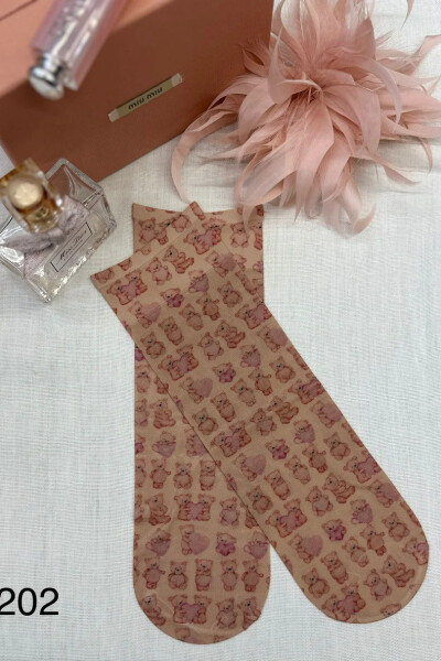 SOCK PRINT 202 béžová UNI