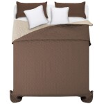 DumDekorace Oboustranný přehoz na manželskou postel hnědé barvy 200 x 220 cm